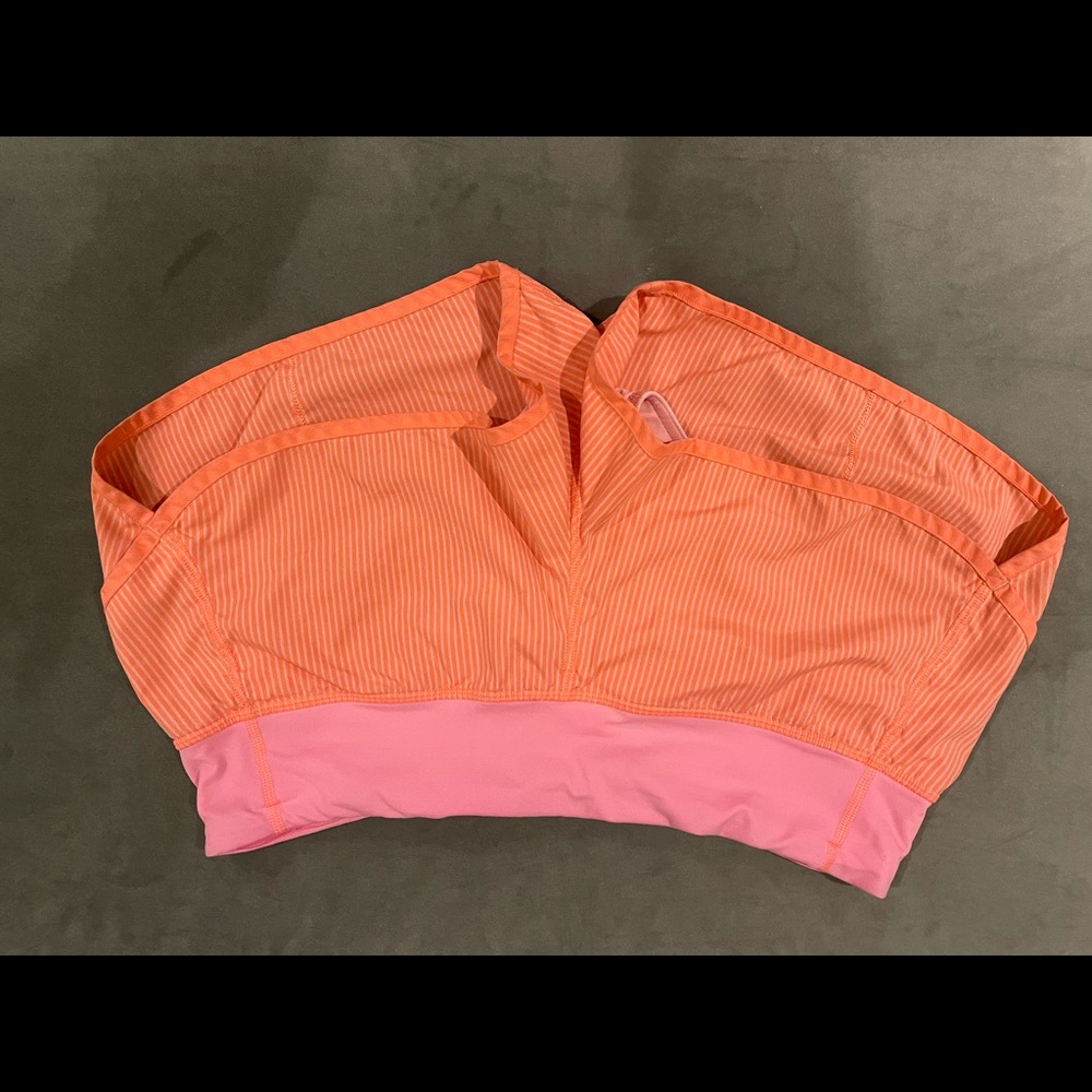 Coral Lululemon speed up short size 8